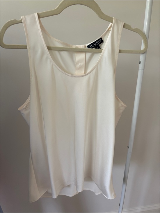 J. Crew Tops - J. Crew Cream Satin Scoop Tank